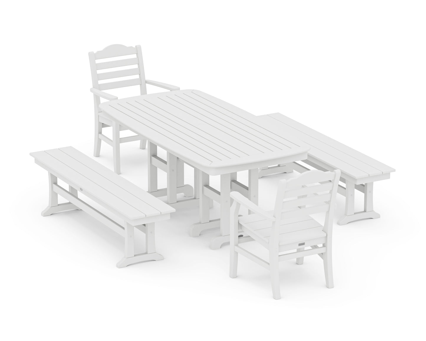 Savannah 5-Piece Dining Set with Benches