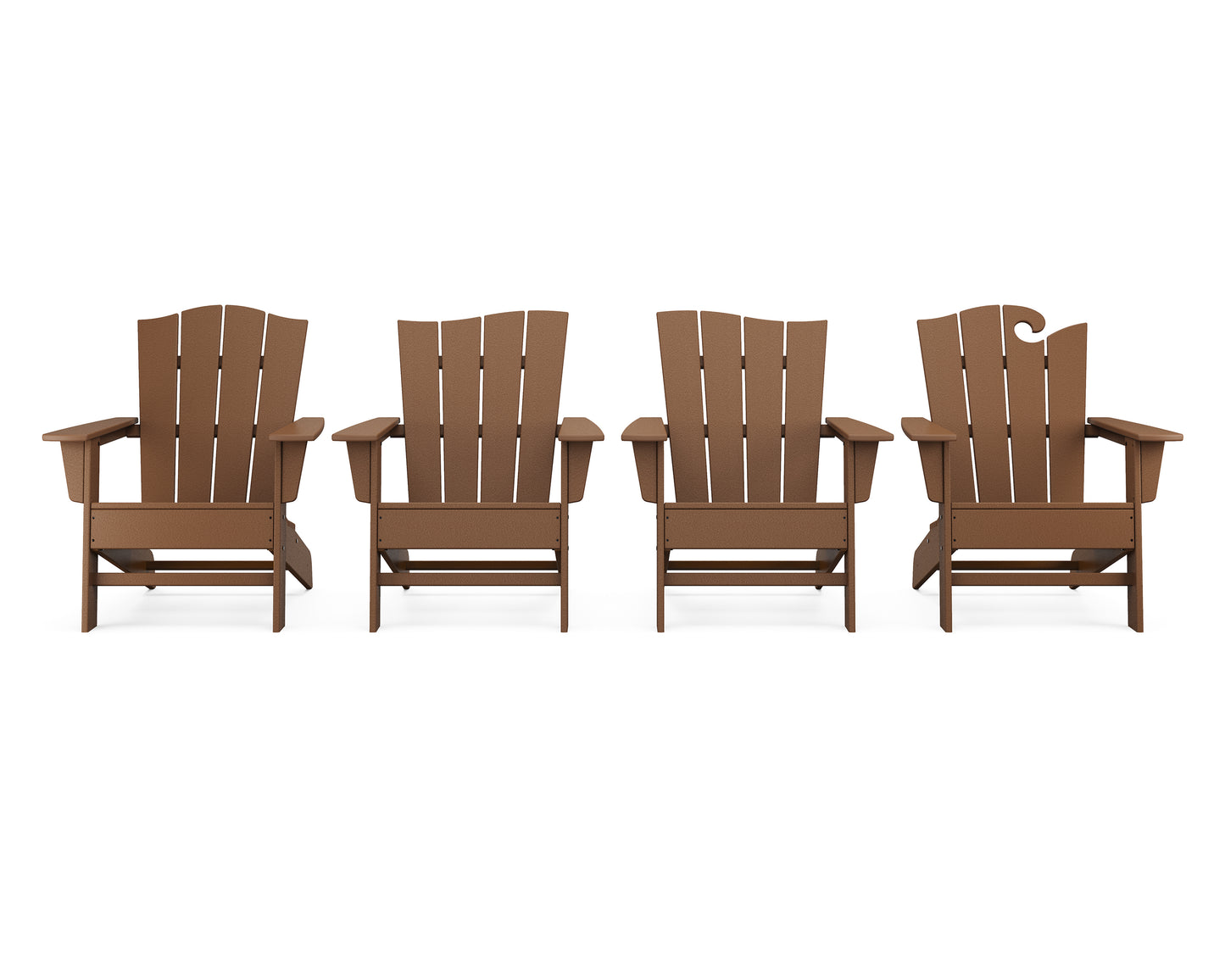 Wave Collection 4-Piece Adirondack Chair Set