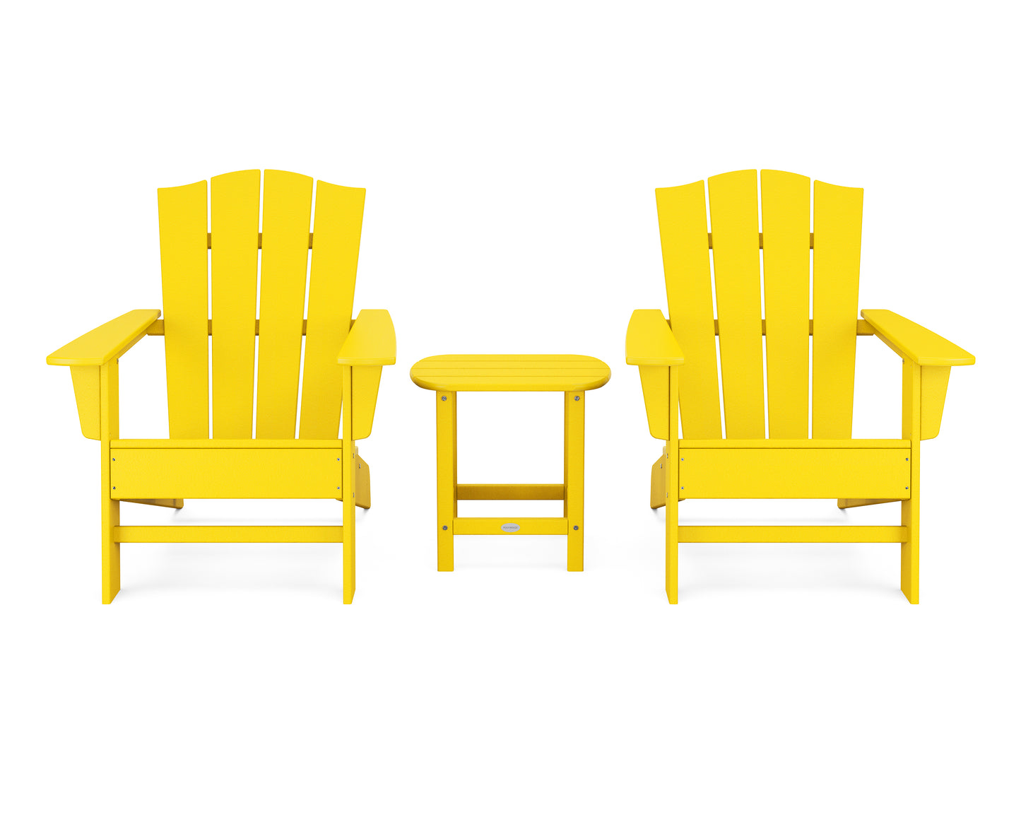 Wave 3-Piece Adirondack Chair Set with The Crest Chairs