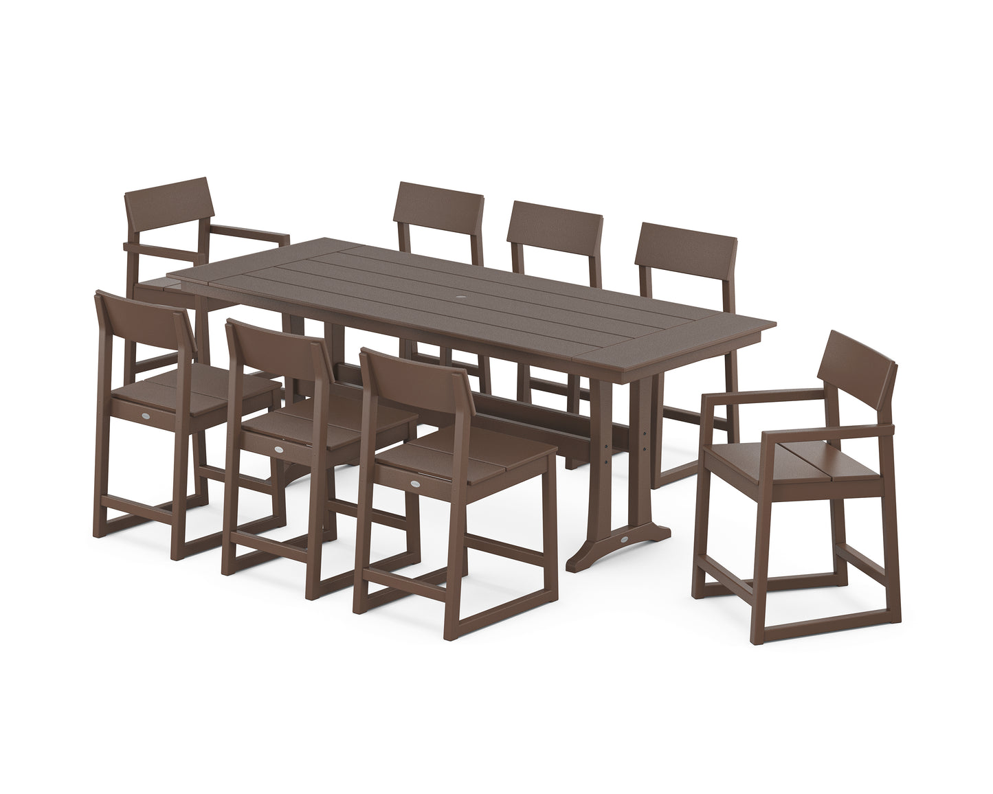EDGE 9-Piece Farmhouse Counter Set with Trestle Legs