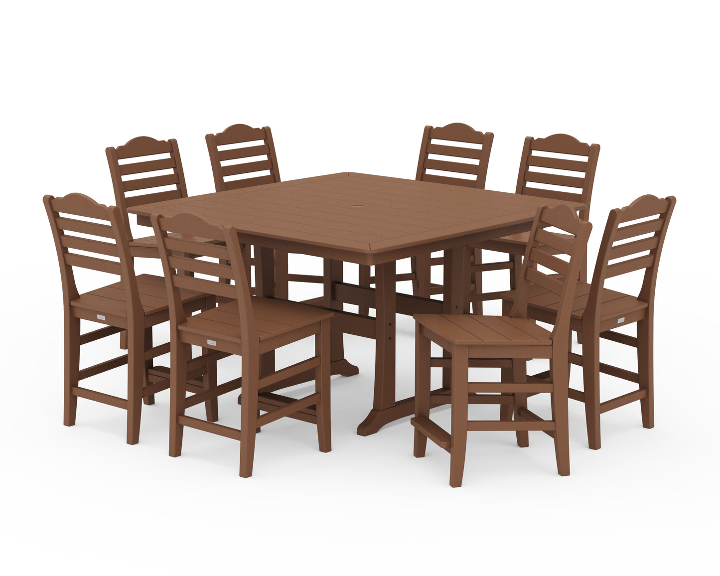 Savannah Side Chair 9-Piece Square Counter Set with Trestle Legs