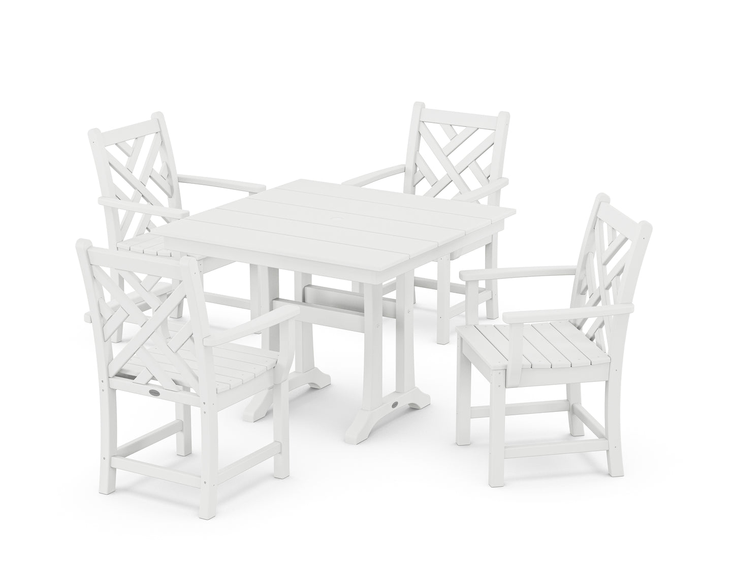 Chippendale 5-Piece Farmhouse Trestle Arm Chair Dining Set