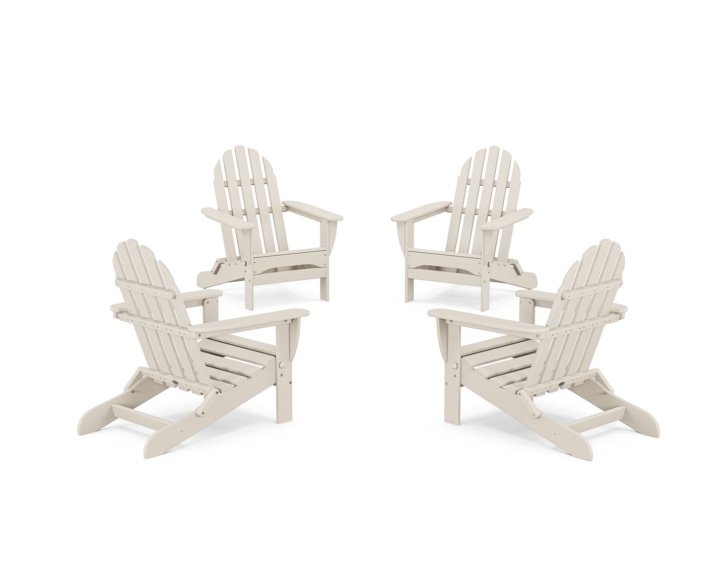 4-Piece Classic Folding Adirondack Conversation Set