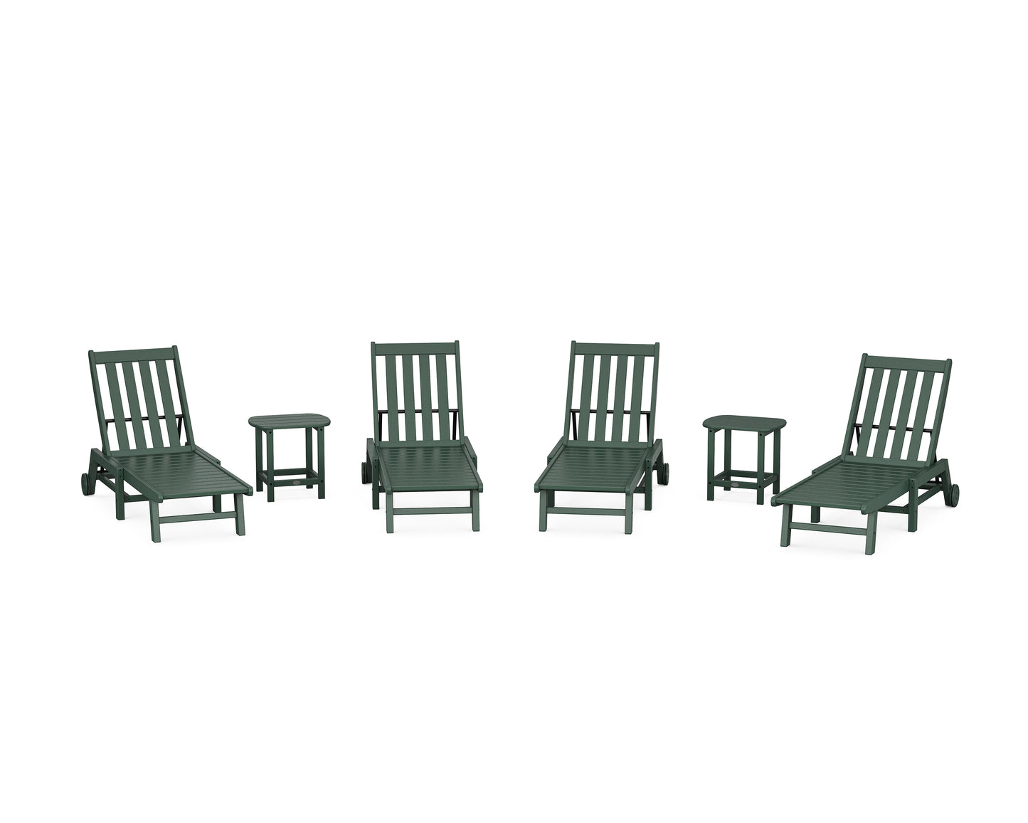 Vineyard 6-Piece Chaise with Wheels Set