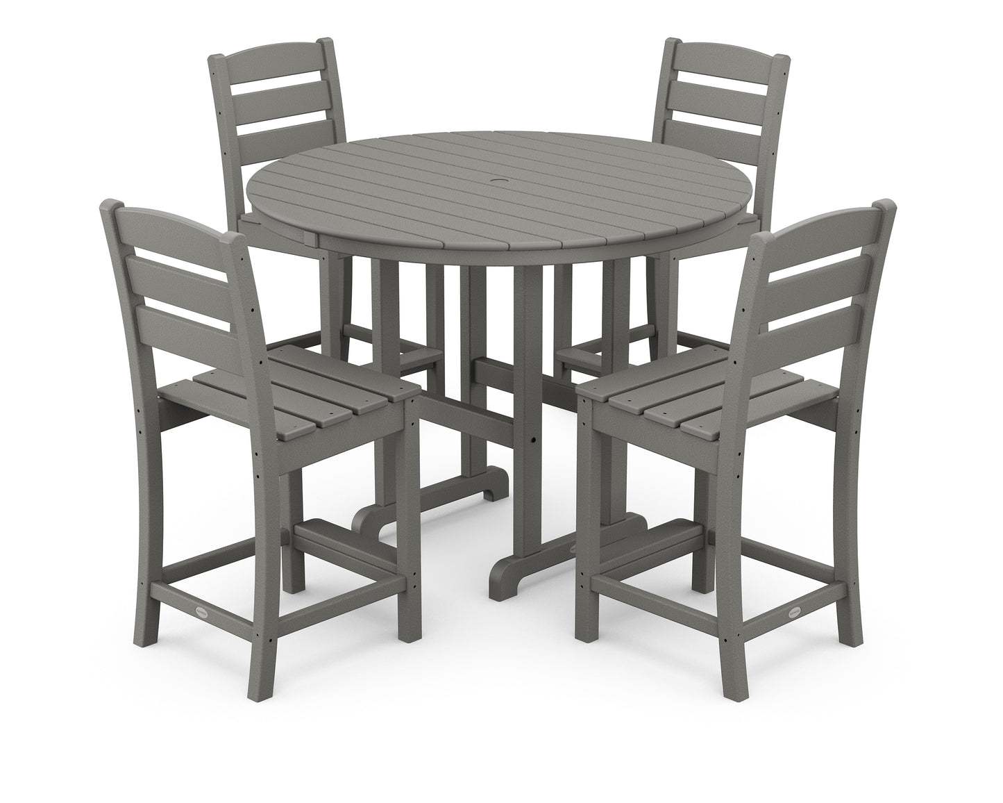 Lakeside 5-Piece Farmhouse Round Side Chair Counter Set