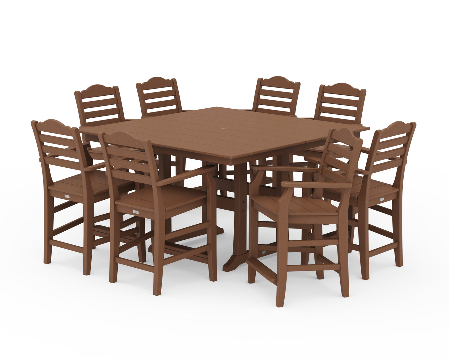 Savannah 9-Piece Square Farmhouse Counter Set with Trestle Legs