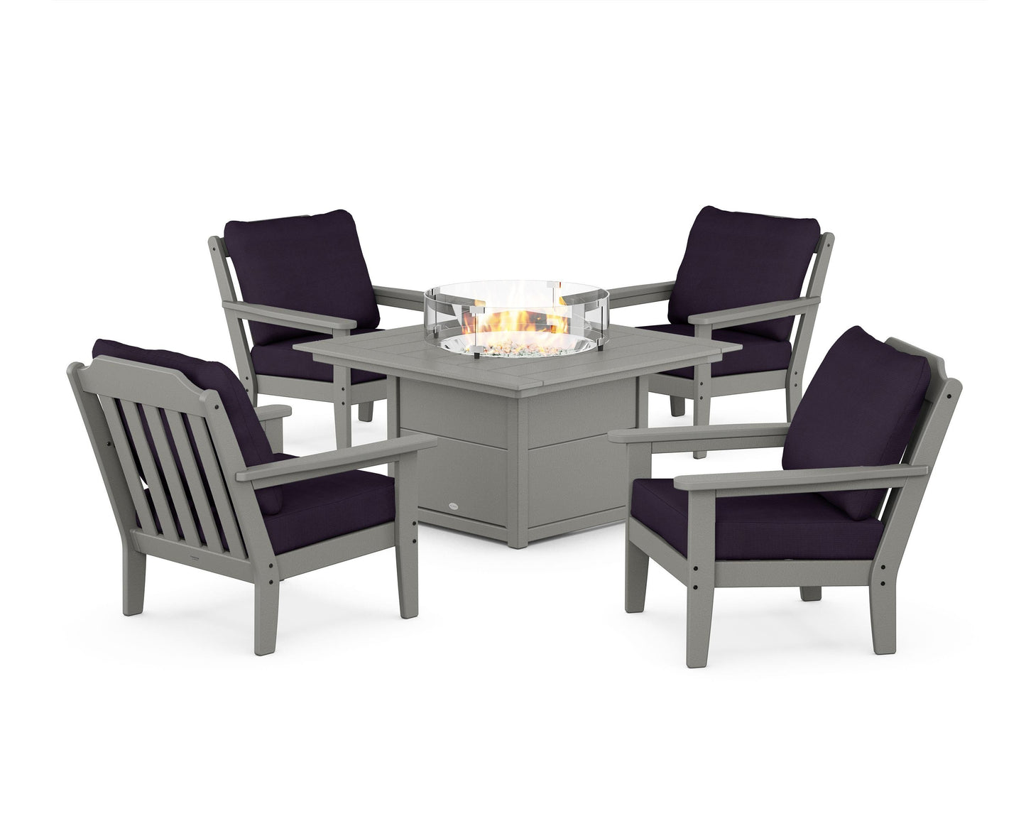 Cottage 5-Piece Deep Seating Set with Fire Pit Table