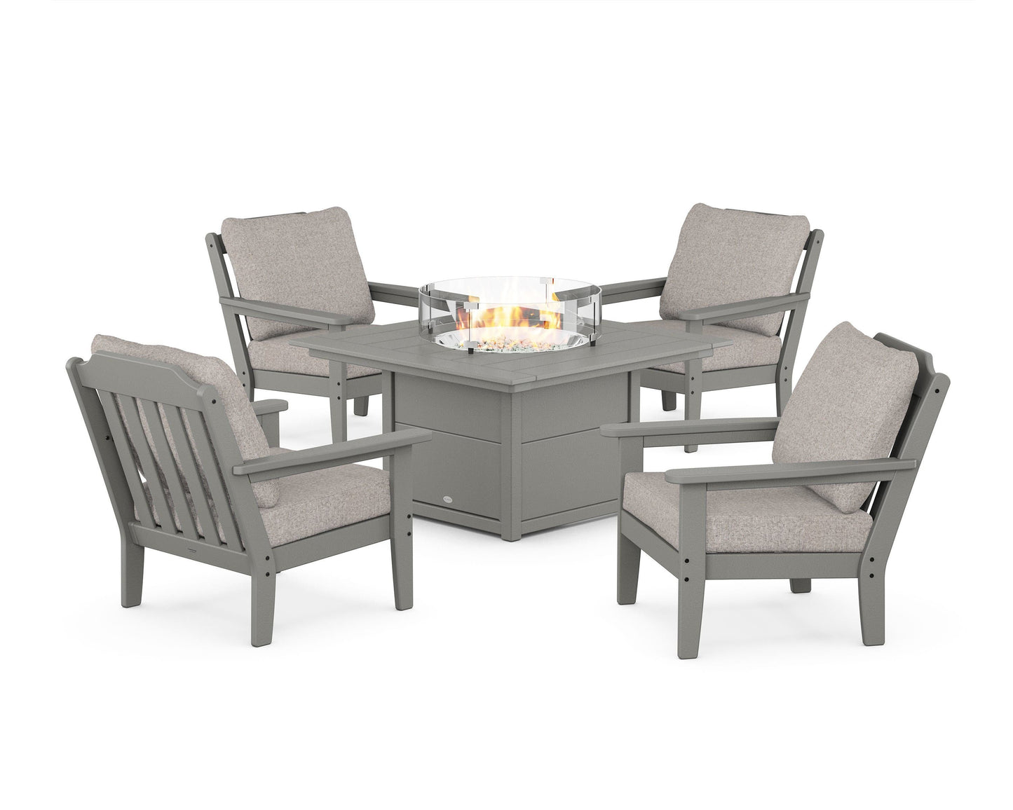 Cottage 5-Piece Deep Seating Set with Fire Pit Table