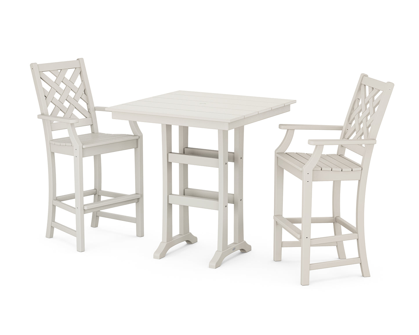 Wovendale 3-Piece Farmhouse Bar Set with Trestle Legs