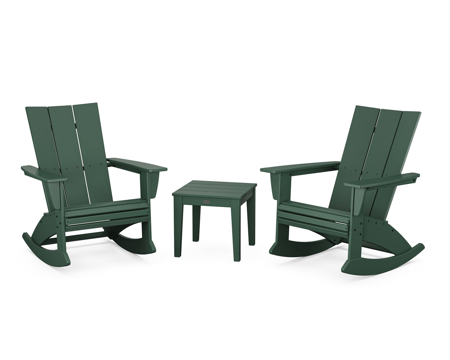 Modern Curveback 3-Piece Adirondack Rocking Chair Set
