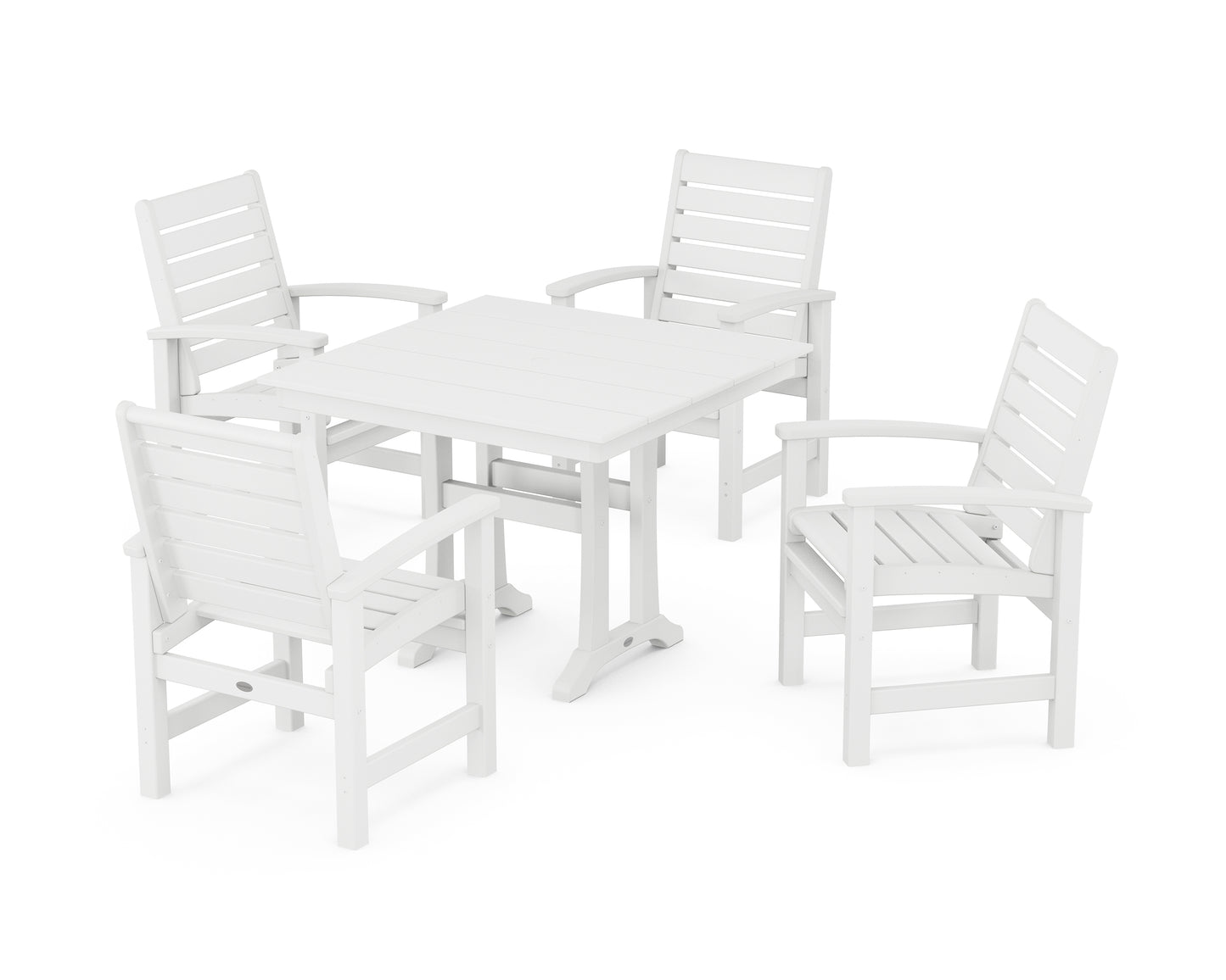 Signature 5-Piece Farmhouse Dining Set With Trestle Legs