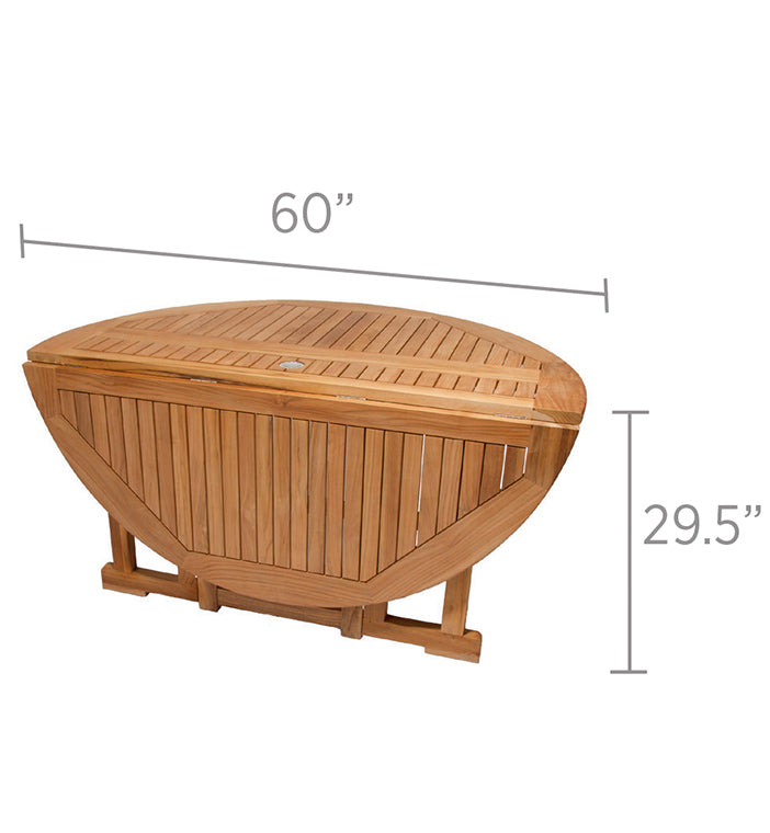 Drop Leaf 5' Round Table