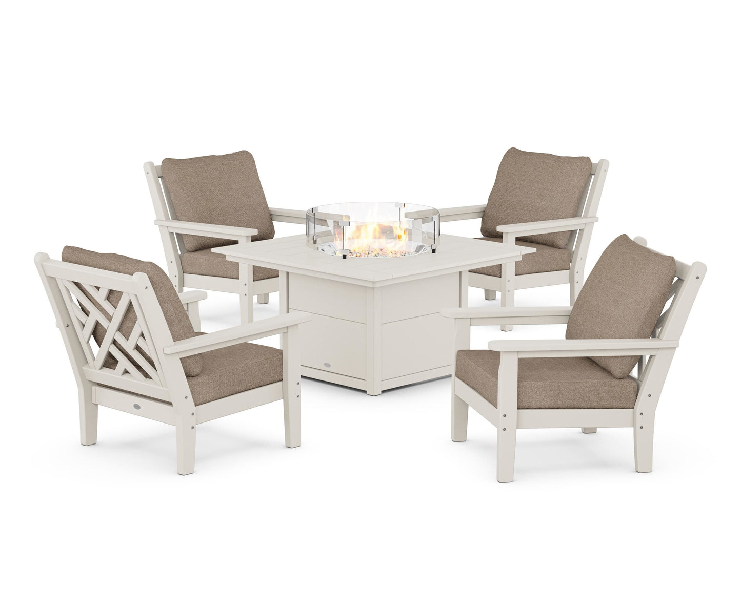 Chippendale 5-Piece Deep Seating Set with Fire Pit Table