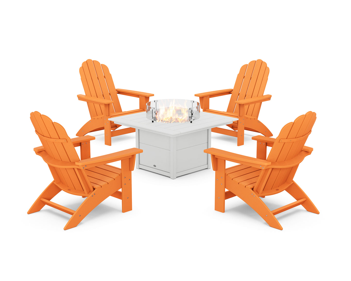 5-Piece Vineyard Grand Adirondack Conversation Set with Fire Pit Table