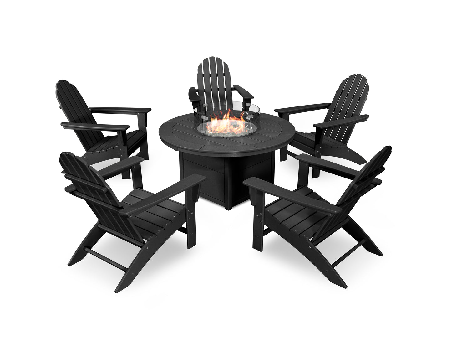 Vineyard Adirondack 6-Piece Chat Set with Fire Pit Table