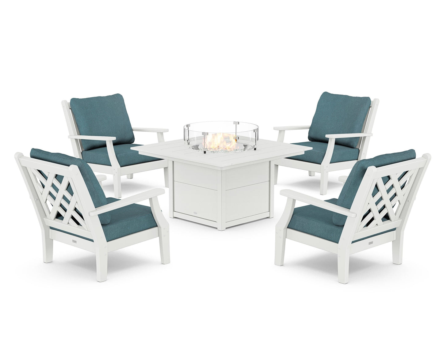 Wovendale 5-Piece Deep Seating Set with Fire Pit Table