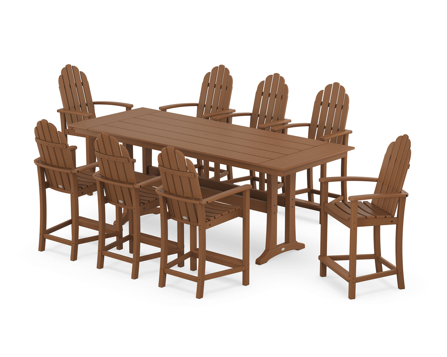 Classic Adirondack 9-Piece Farmhouse Counter Set with Trestle Legs