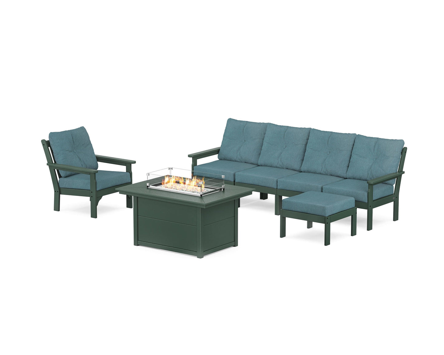 Vineyard Sectional Lounge and Fire Pit Set