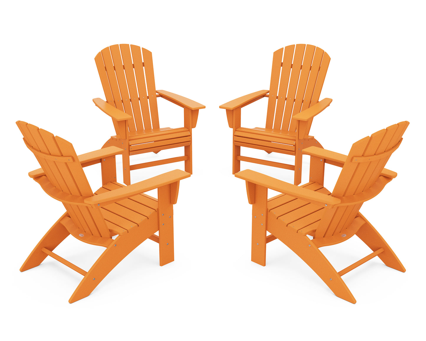 4-Piece Nautical Curveback Adirondack Chair Conversation Set