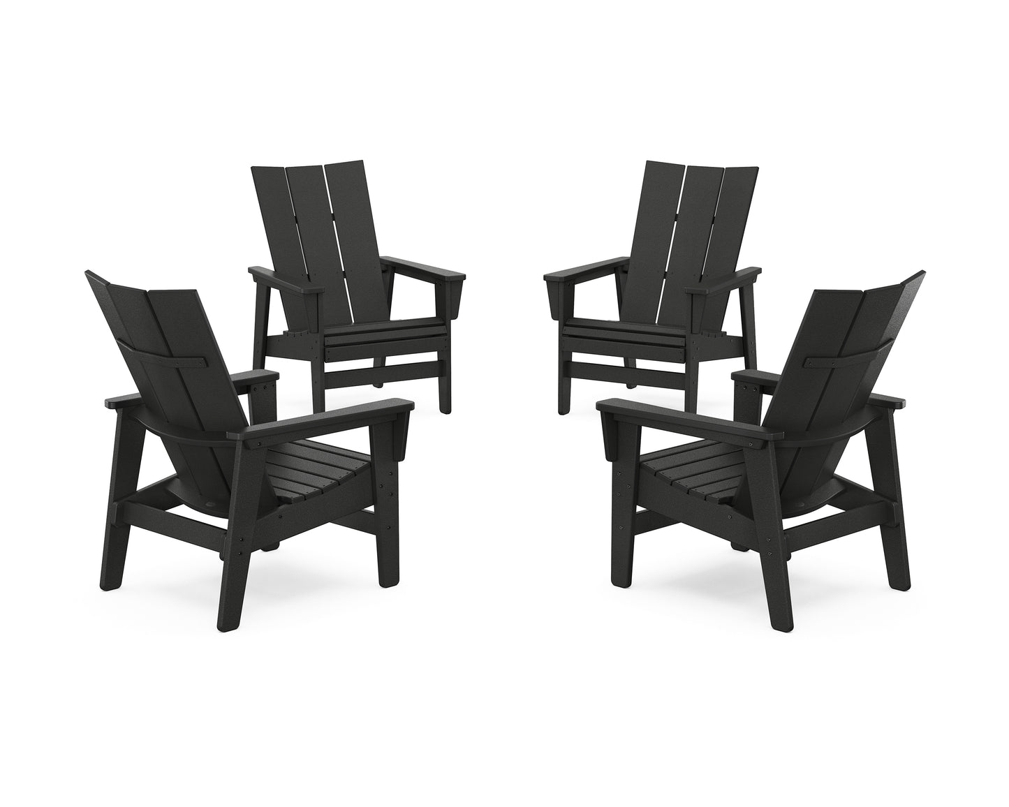 4-Piece Modern Grand Upright Adirondack Chair Conversation Set