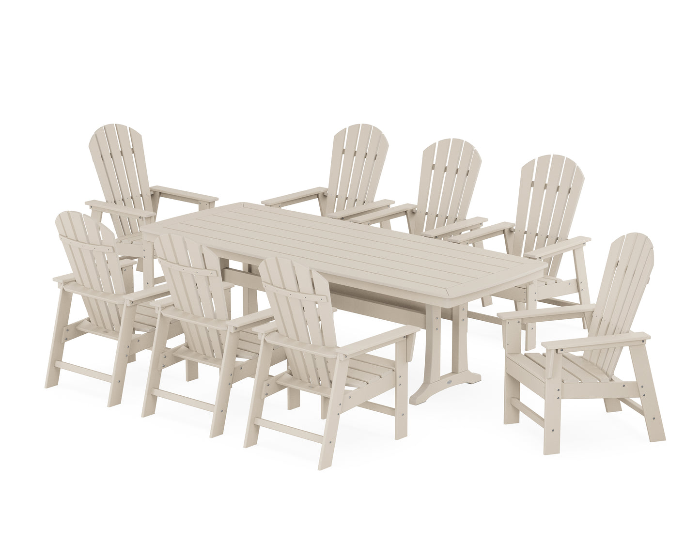 South Beach 9-Piece Dining Set with Trestle Legs