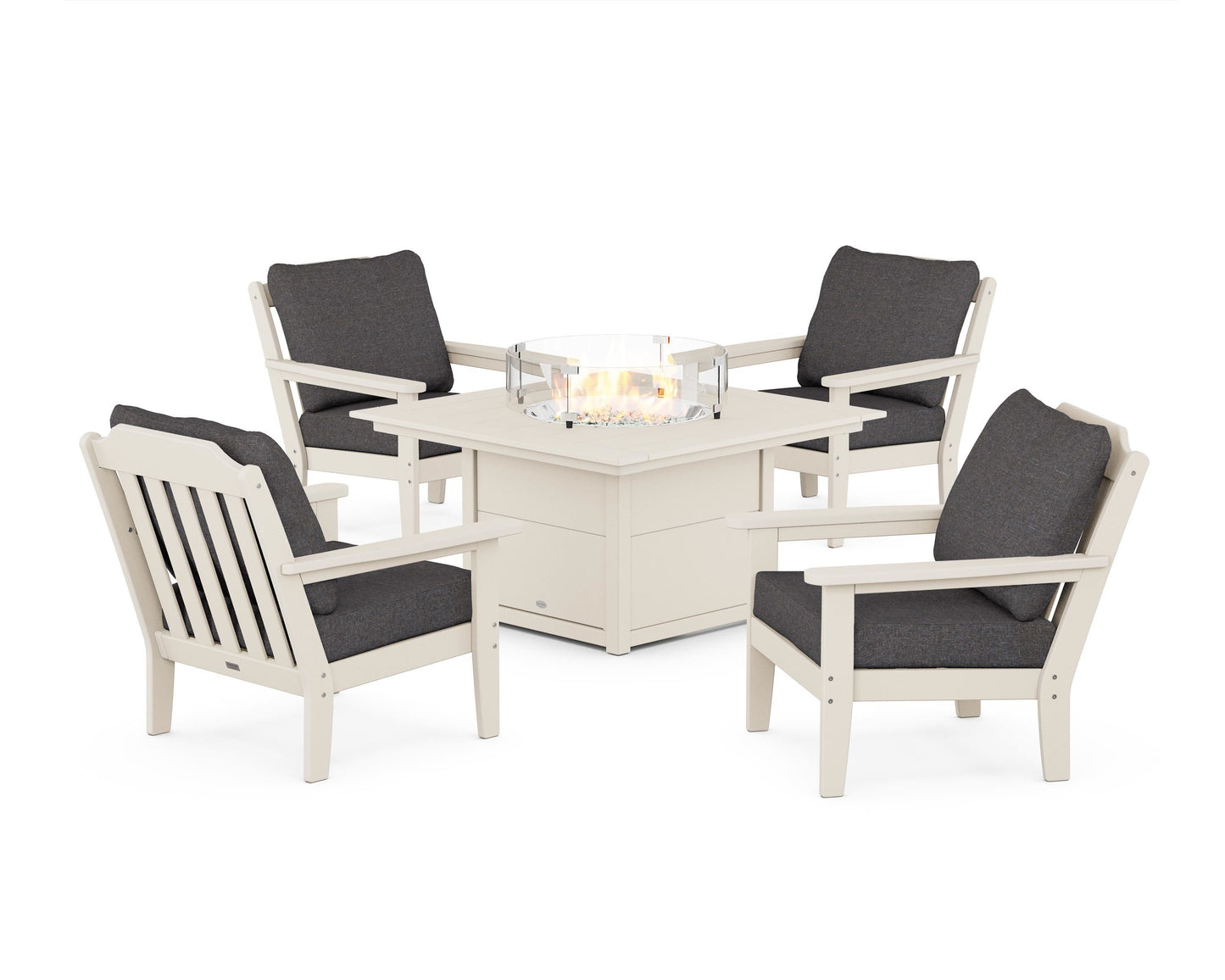 Cottage 5-Piece Deep Seating Set with Fire Pit Table