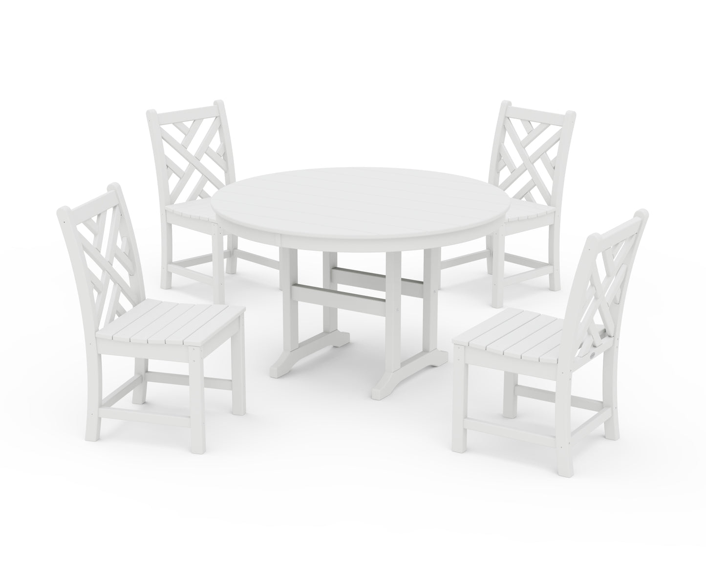 Chippendale 5-Piece Round Farmhouse Side Chair Dining Set