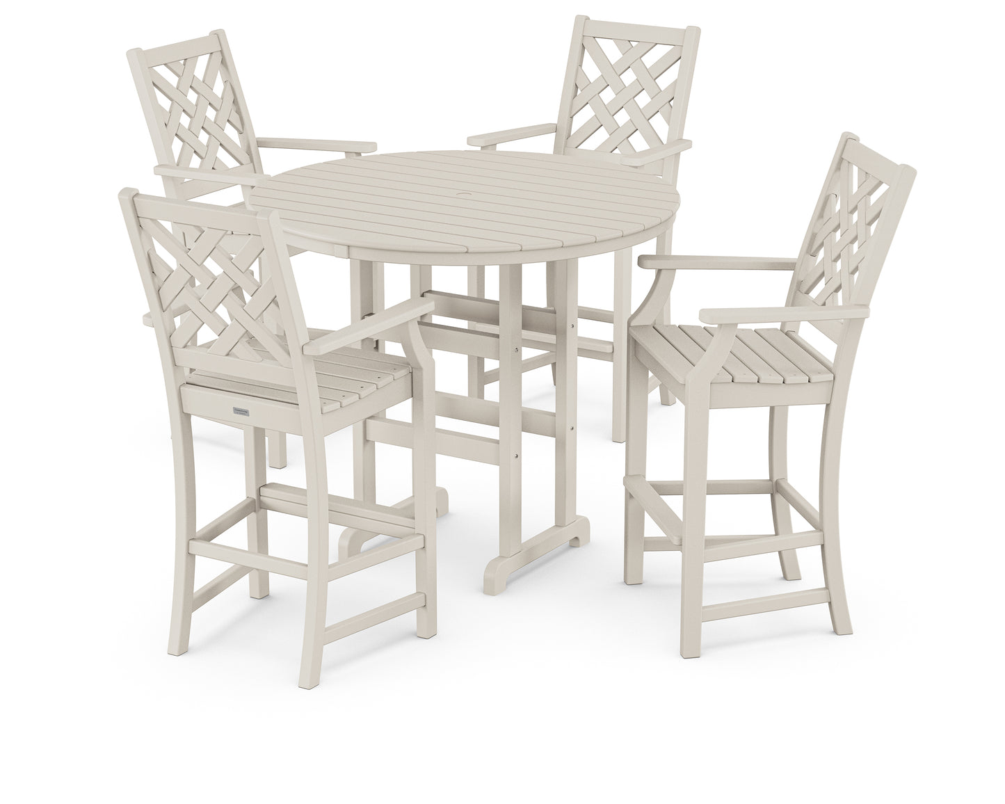 Wovendale 5-Piece Round Farmhouse Bar Set