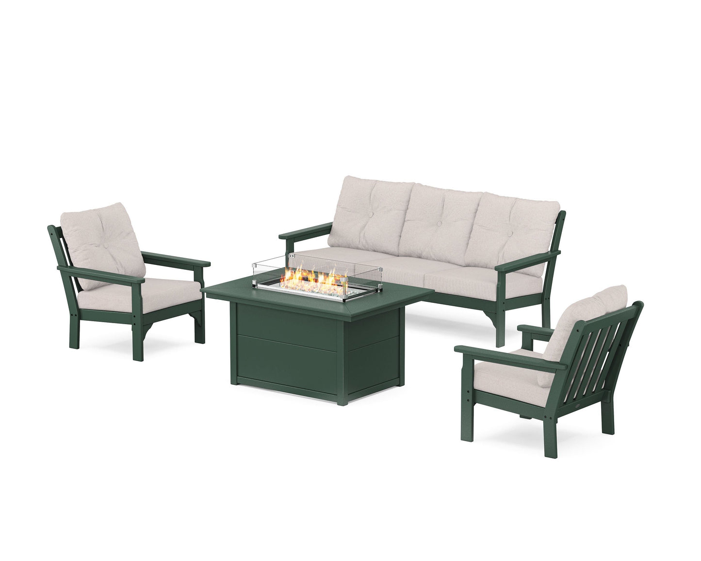 Vineyard Deep Seating Fire Pit Table Set