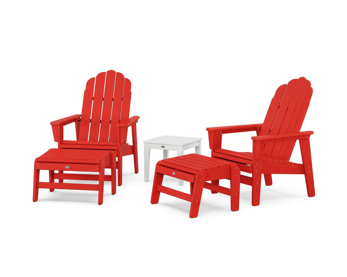 5-Piece Vineyard Grand Upright Adirondack Set with Ottomans and Side Table