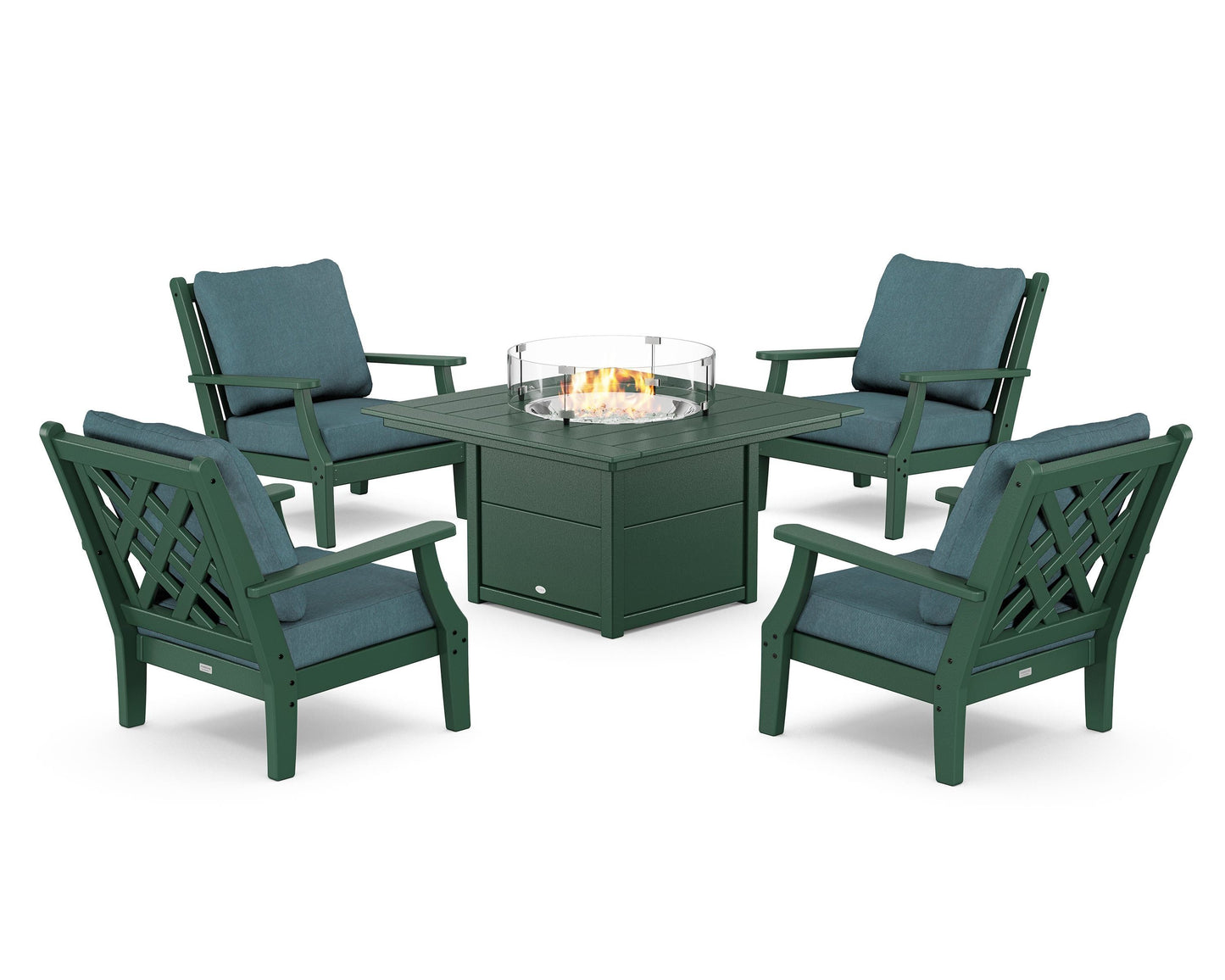 Wovendale 5-Piece Deep Seating Set with Fire Pit Table