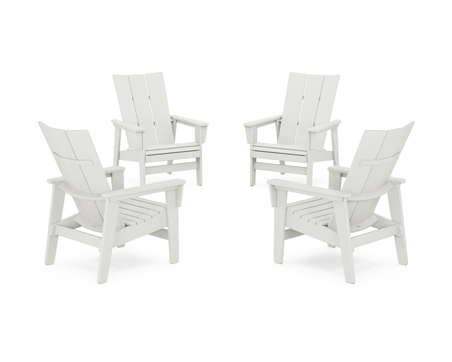 4-Piece Modern Grand Upright Adirondack Chair Conversation Set