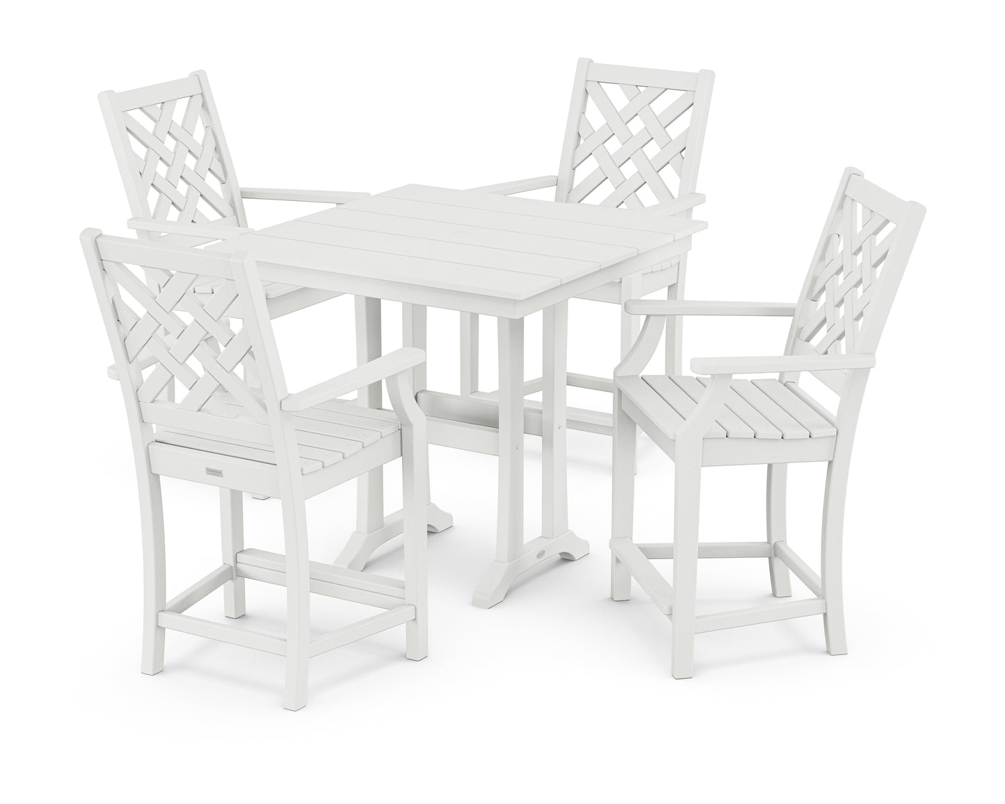Wovendale 5-Piece Farmhouse Counter Set with Trestle Legs