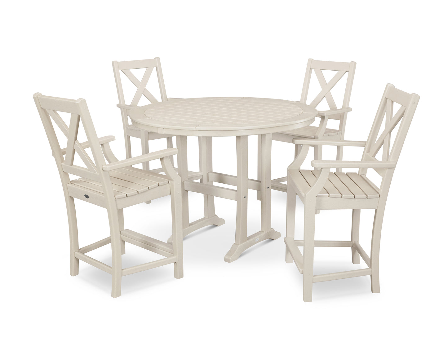 Braxton 5-Piece Nautical Trestle Arm Chair Counter Set