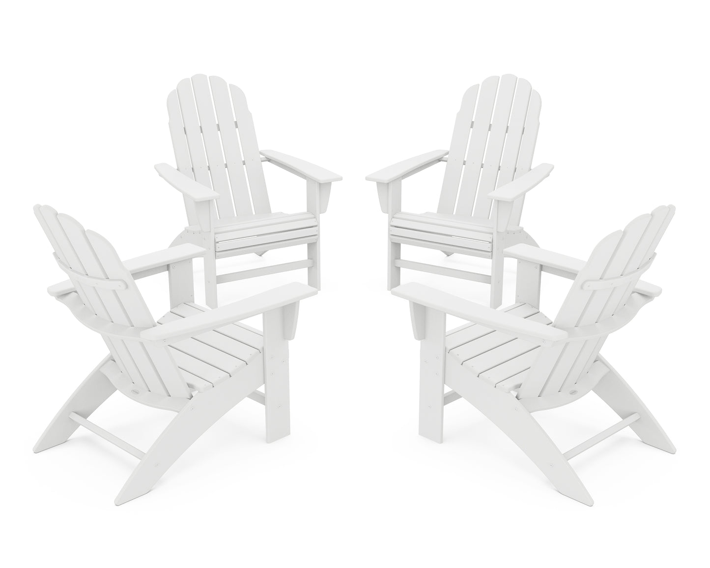 4-Piece Vineyard Curveback Adirondack Chair Conversation Set