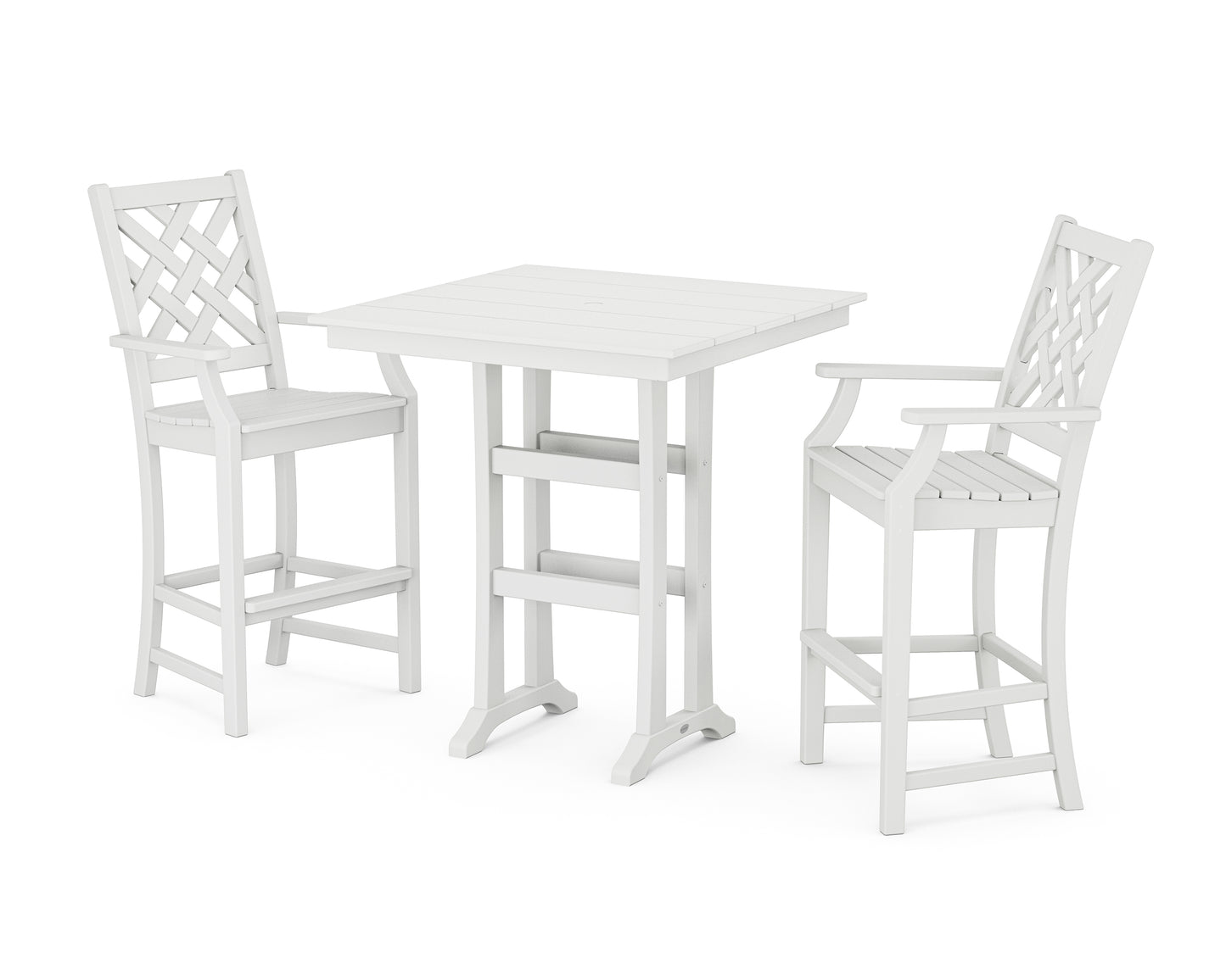 Wovendale 3-Piece Farmhouse Bar Set with Trestle Legs