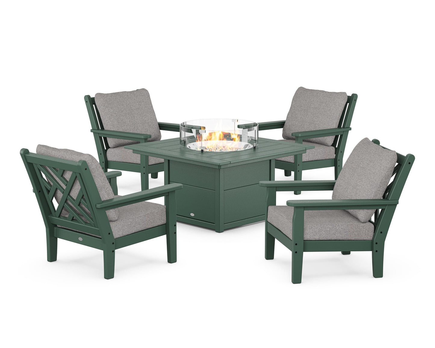 Chippendale 5-Piece Deep Seating Set with Fire Pit Table