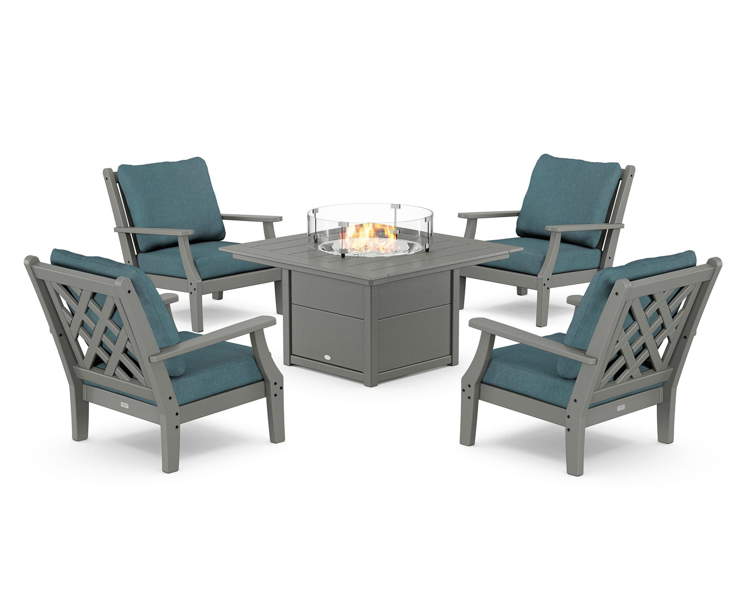 Wovendale 5-Piece Deep Seating Set with Fire Pit Table