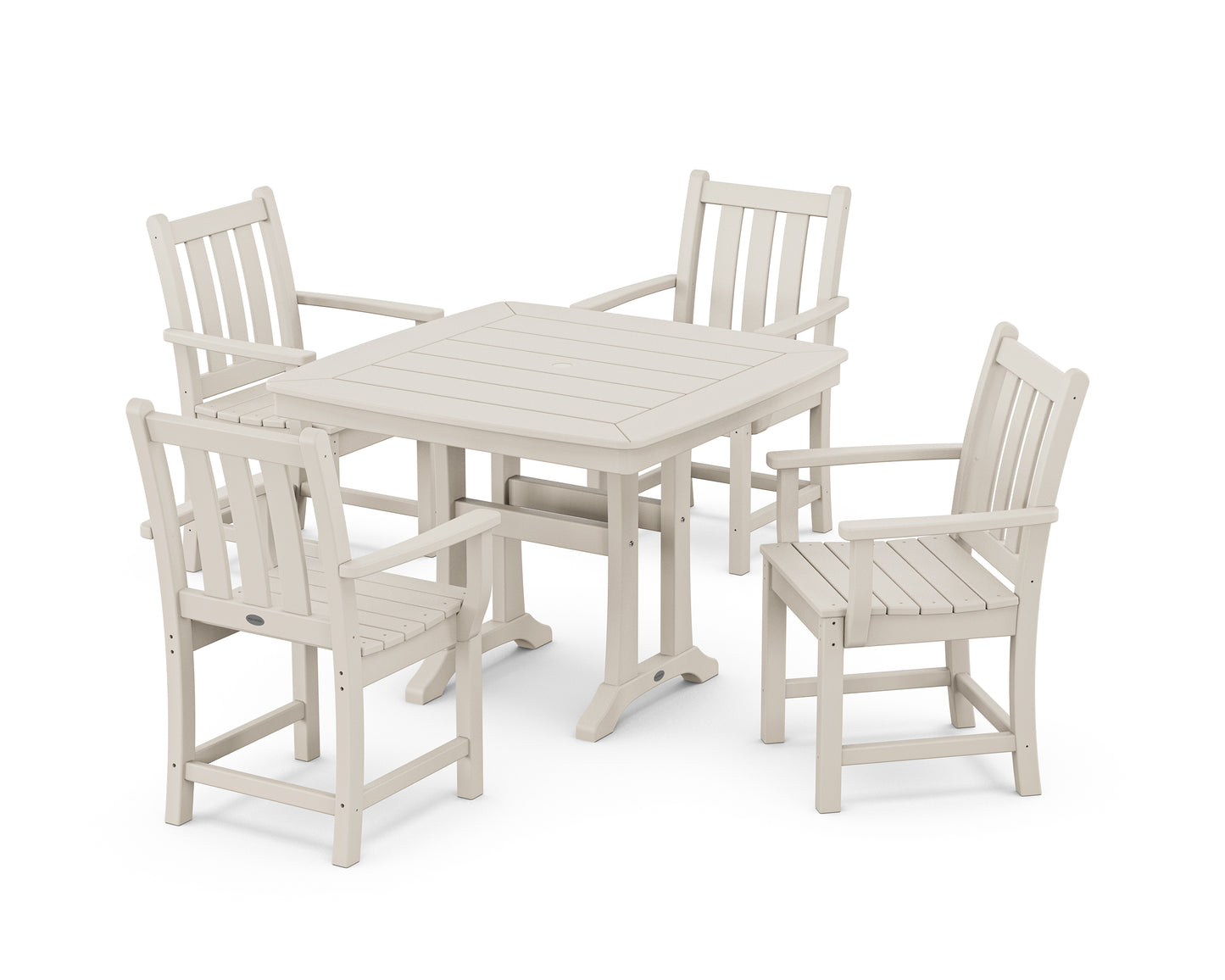 Traditional Garden 5-Piece Dining Set with Trestle Legs