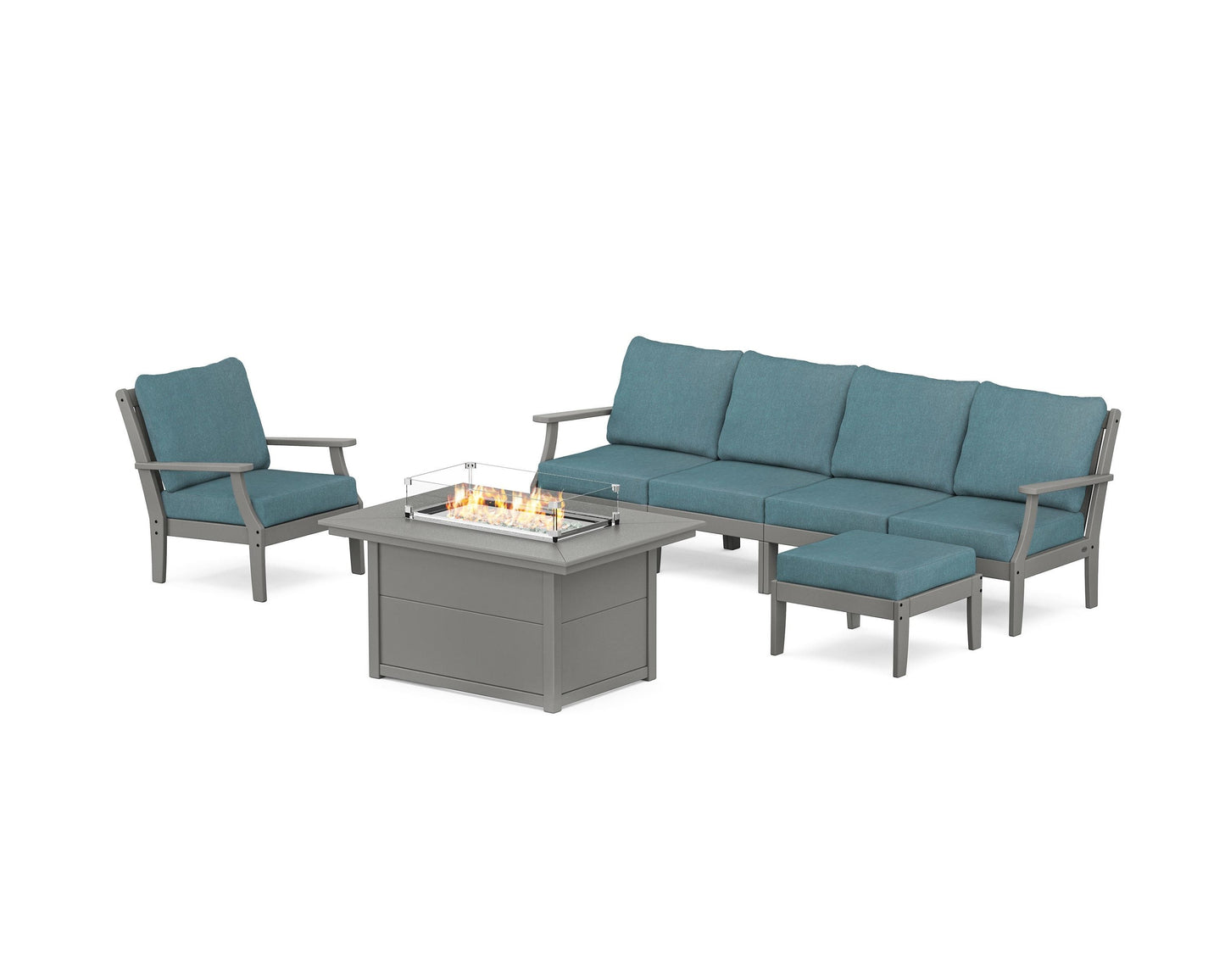 Braxton Sectional Lounge and Fire Pit Set