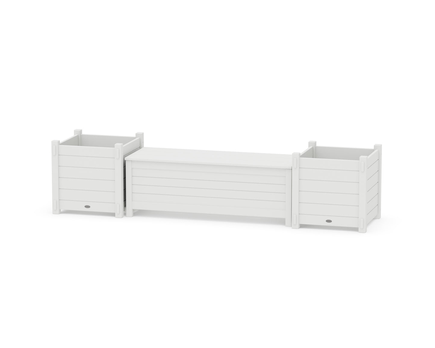 48" Nautical Straight Planter Storage Bench Set- Large