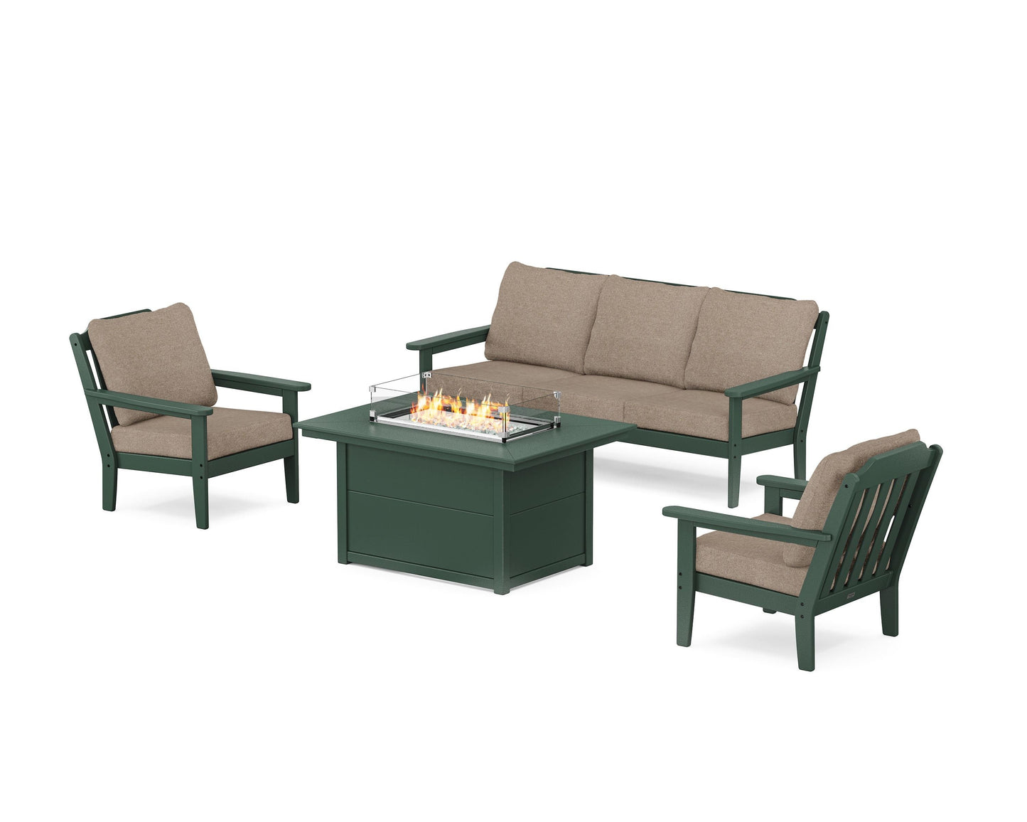 Cottage Deep Seating Fire Pit Table Set