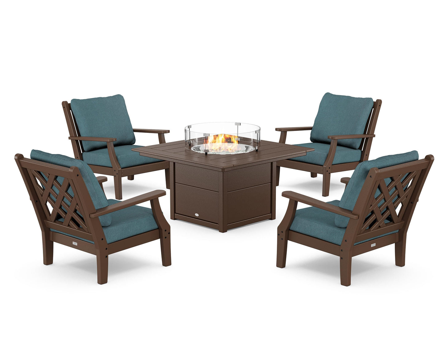 Wovendale 5-Piece Deep Seating Set with Fire Pit Table
