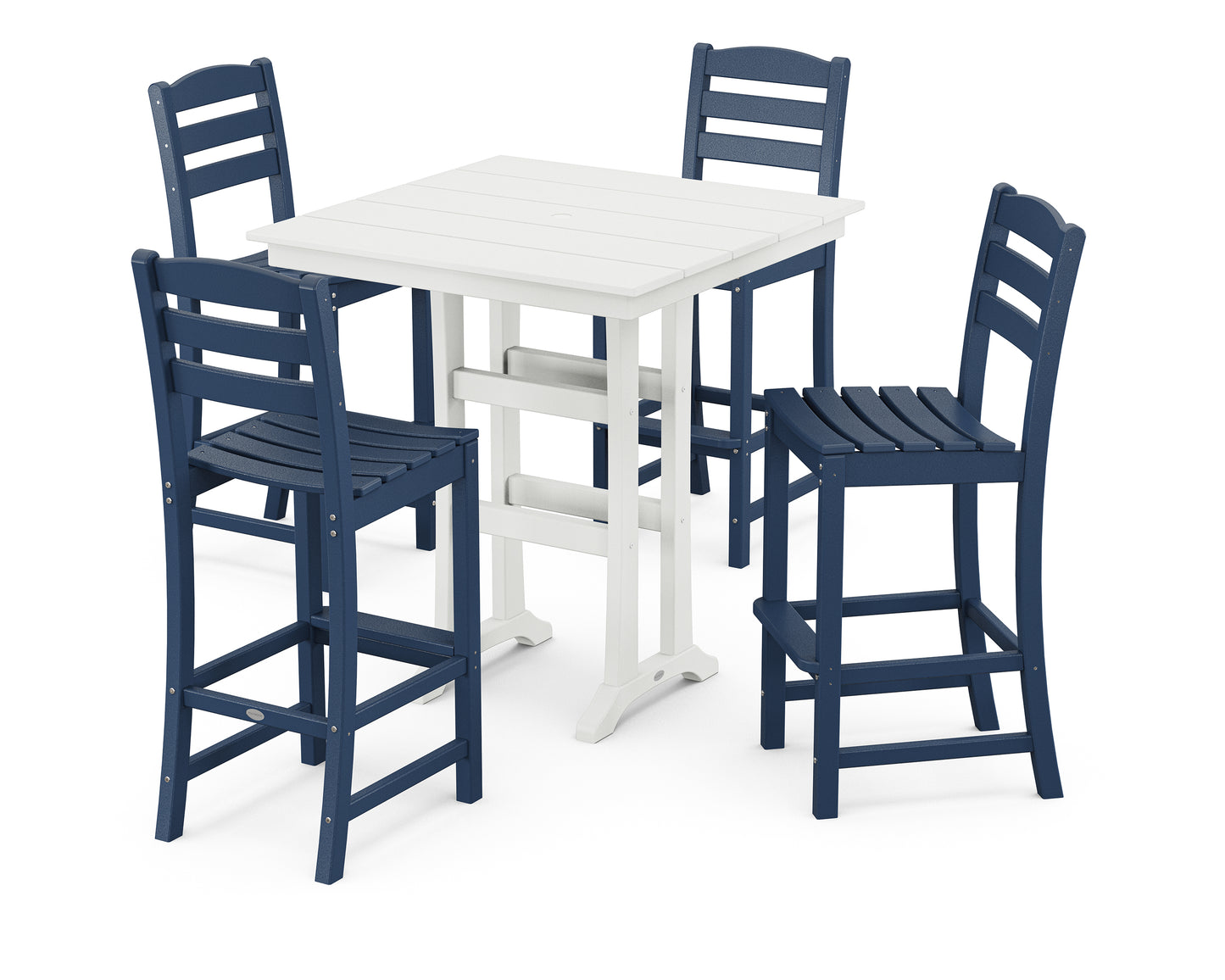 La Casa Café 5-Piece Farmhouse Trestle Bar Set