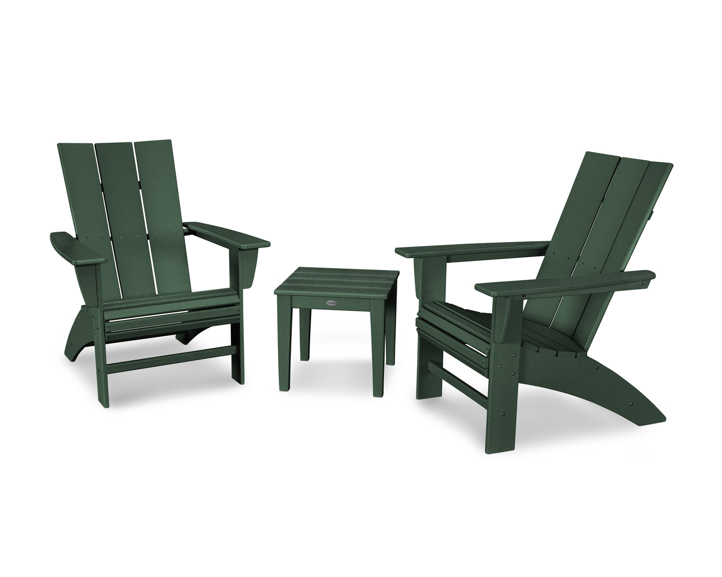 Modern 3-Piece Curveback Adirondack Set