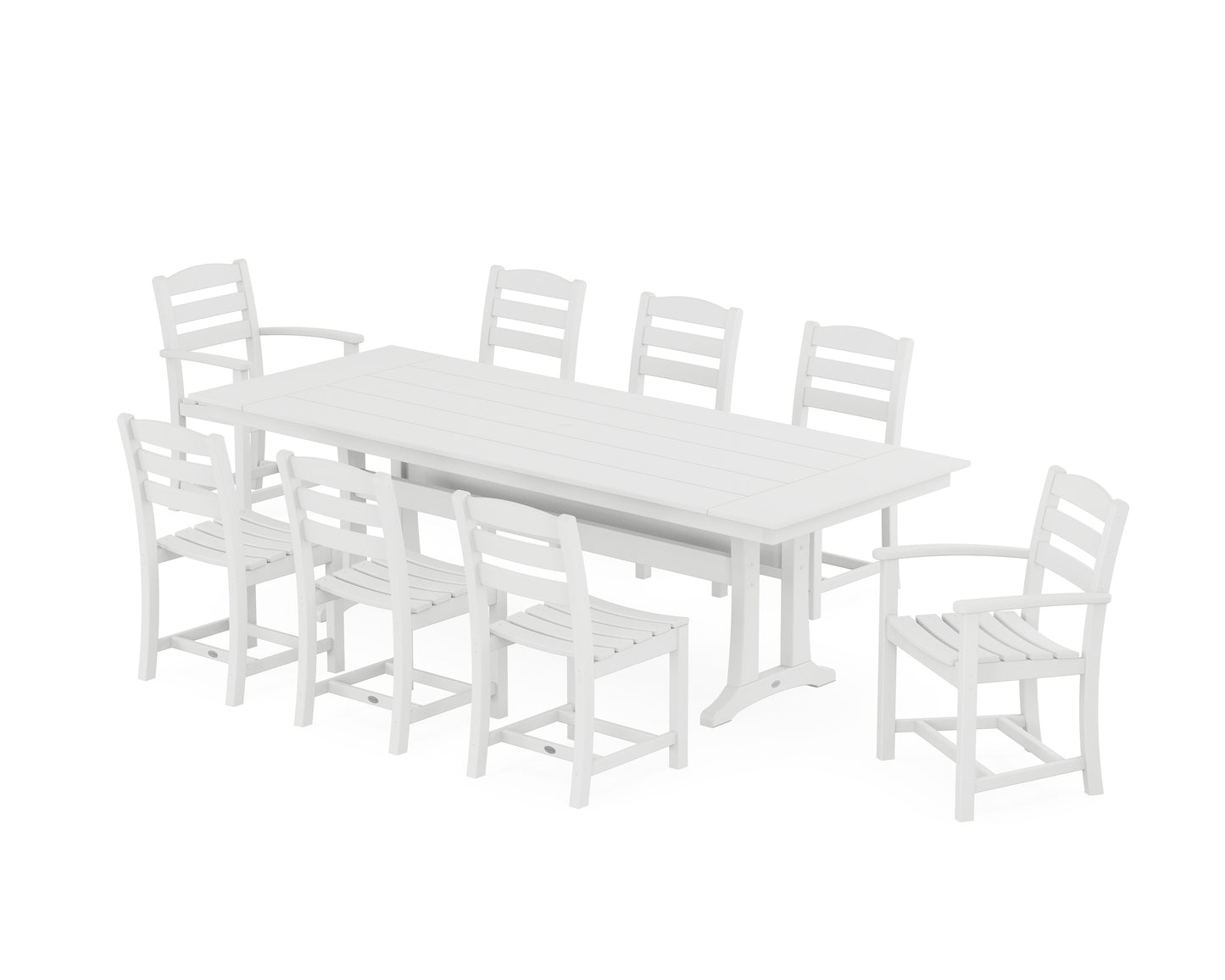 La Casa Café 9-Piece Farmhouse Dining Set with Trestle Legs