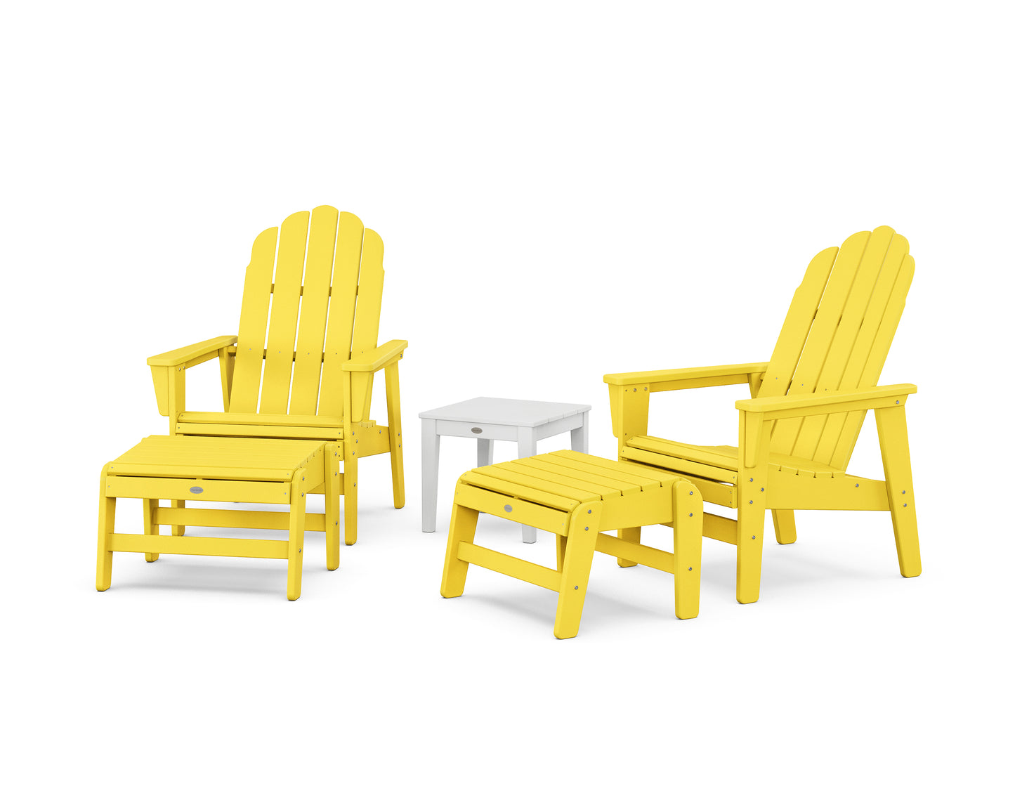 5-Piece Vineyard Grand Upright Adirondack Set with Ottomans and Side Table