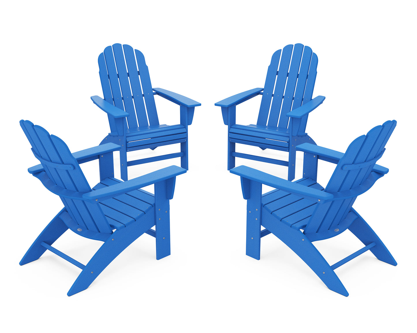 4-Piece Vineyard Curveback Adirondack Chair Conversation Set