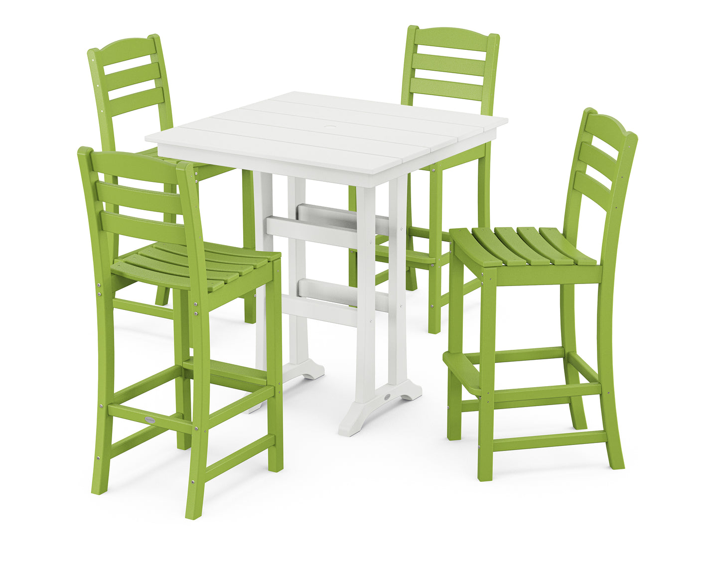 La Casa Café 5-Piece Farmhouse Trestle Bar Set