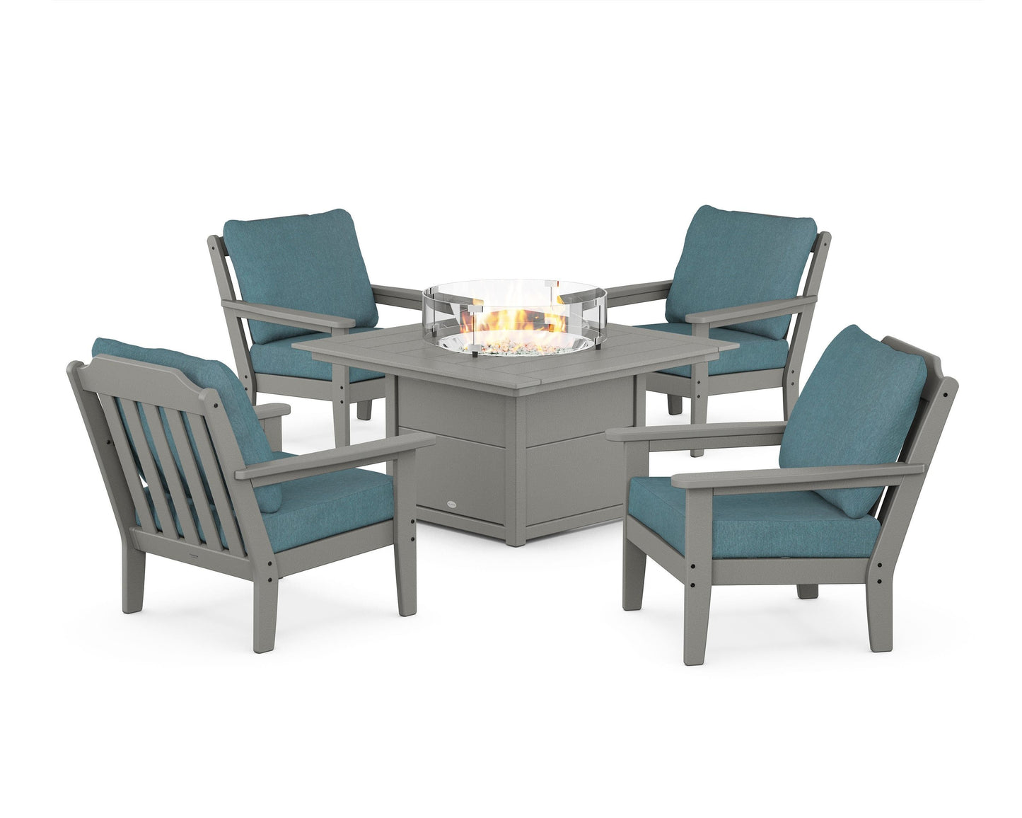 Cottage 5-Piece Deep Seating Set with Fire Pit Table